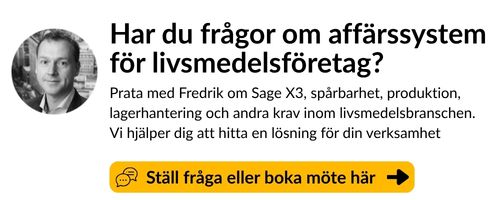 St&auml;ll en fr&aring;ga eller boka m&ouml;te om Sage X3 f&ouml;r livsmedelsf&ouml;retag