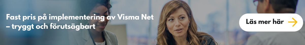 Implementera och kom igång med Visma Net affärssystem (ERP) till fast pris. Tryggt och säkert!